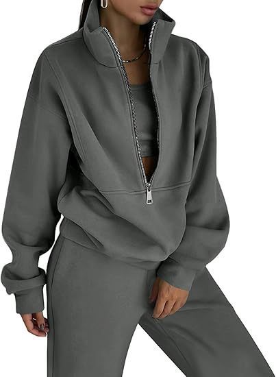 Long Sleeve Half Zip Short Hoodie