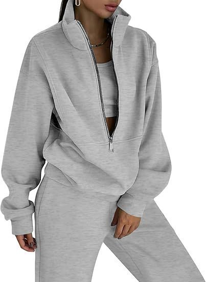 Long Sleeve Half Zip Short Hoodie