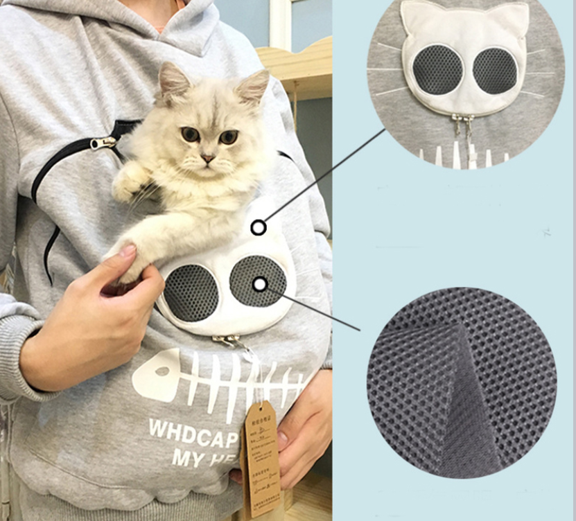 Džemperis merginom su kišene katinui