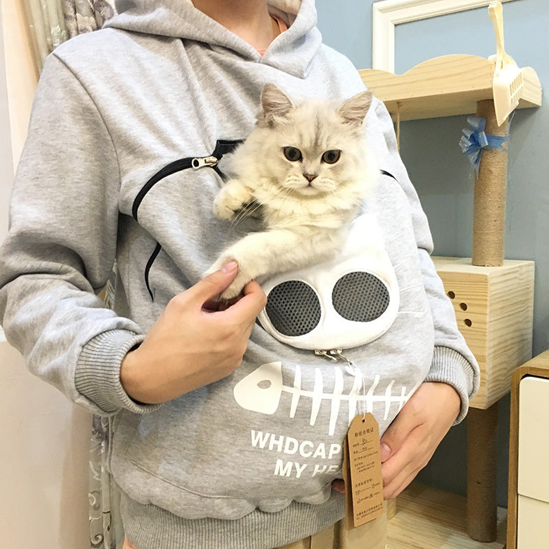 Džemperis merginom su kišene katinui