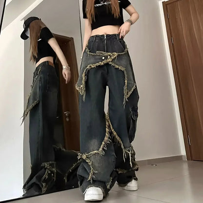 Stilingi Vintage stiliaus, Laisvo Kirpimo Džinsai