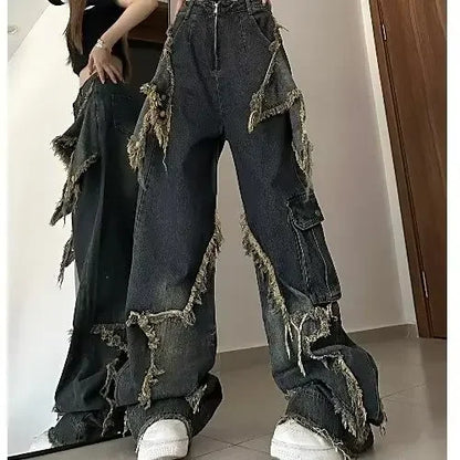 Stilingi Vintage stiliaus, Laisvo Kirpimo Džinsai