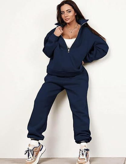 Long Sleeve Half Zip Short Hoodie